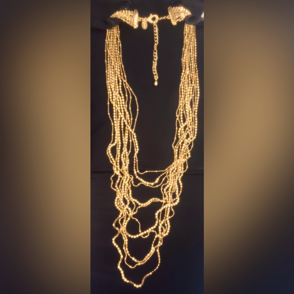 Joan Rivers Multi strand Gold Necklace